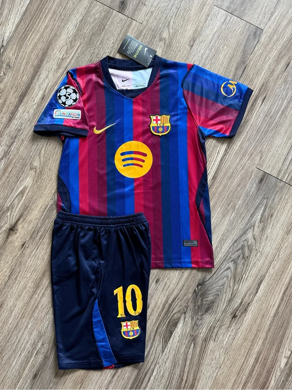 Barcelona Home Kids' Lamine Yamal #10 Home Soccer Kit - Blue & Red